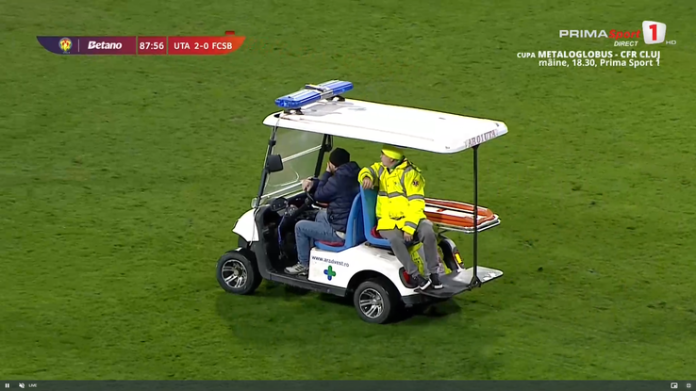 Incident îngrozitor în partida UTA - FCSB! A ieșit de pe teren plângând