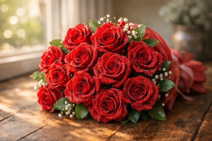 De ce a devenit popular buchetul de trandafiri cu sclipici în ultimii ani?