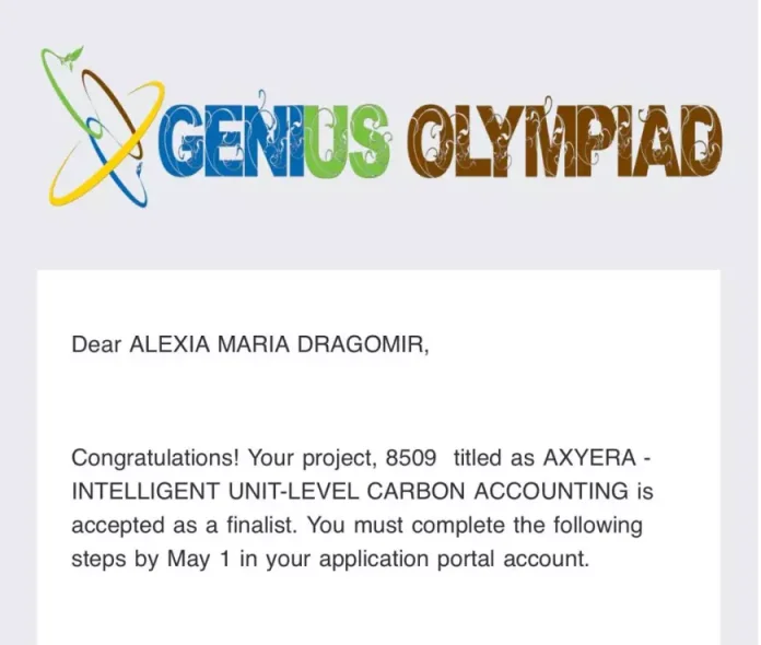 Elevă din Ploiești, selecționată pentru etapa internațională a Genius Olympiad cu un proiect ingenios referitor la sustenabilitate