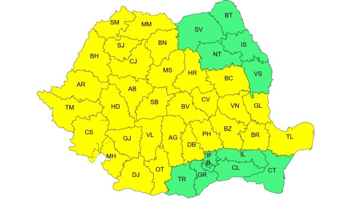Vânturi intense în toată țara. Care vor fi primele regiuni impactate